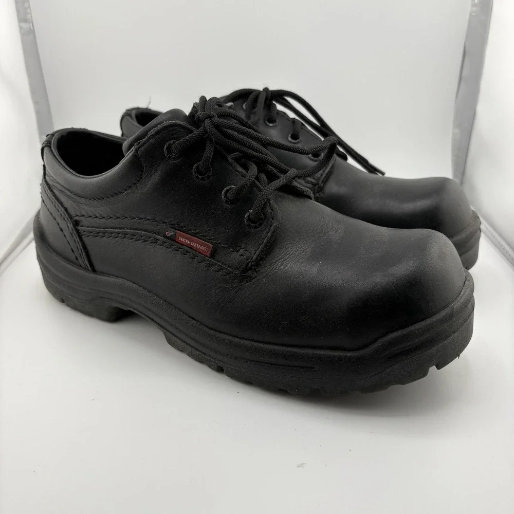 Red Wing King Toe Shoes Mens 7.5 D Black Leather Steel Toe Oil Slip Resistant EH